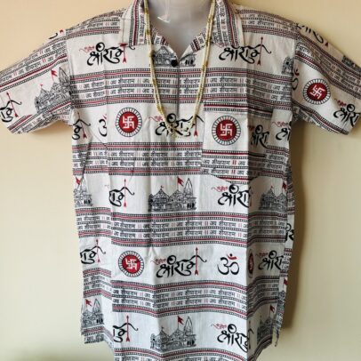 Spiritual printed cotton kurta for men