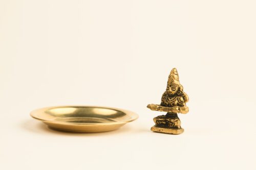 Brass Annapurna with brass Plate small