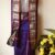 Violet Silk Mundu with Silk Shawl