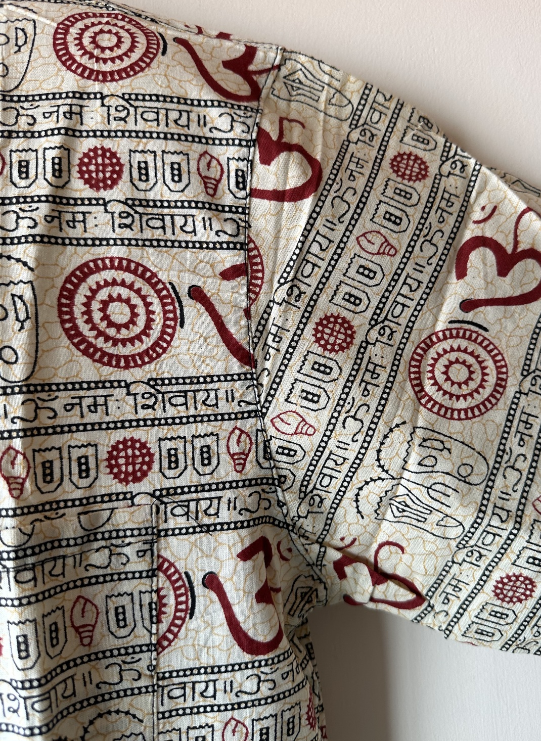 Om Namah Shivaya Cotton cream Kurta