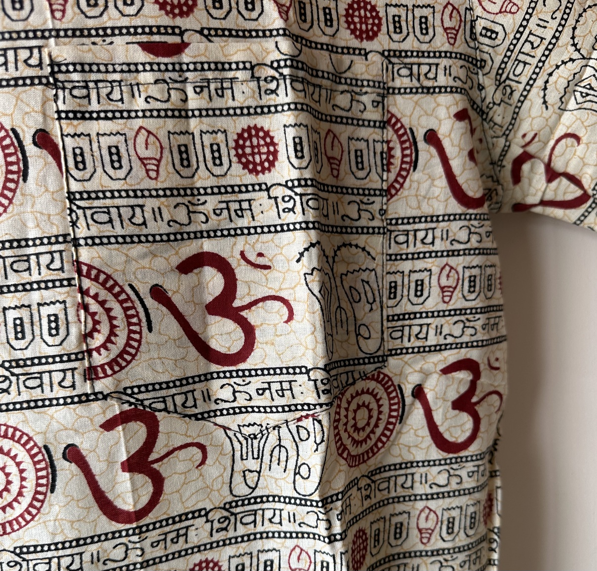 Om Namah Shivaya Cotton cream Kurta
