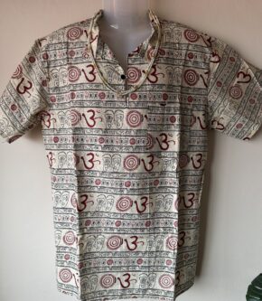 Om Namah Shivaya Cotton cream Kurta