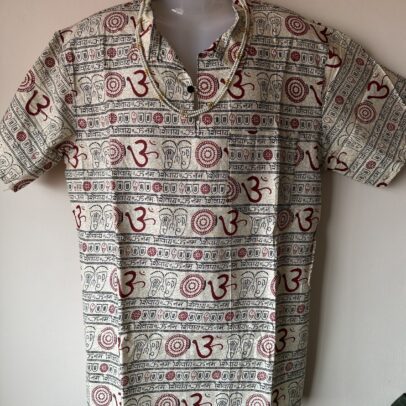 Om Namah Shivaya Cotton cream Kurta