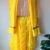 Silk readymade dhoti set with shawl - Yellow