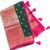 Banarasi Georgette Saree- Pink and Green peacock border.