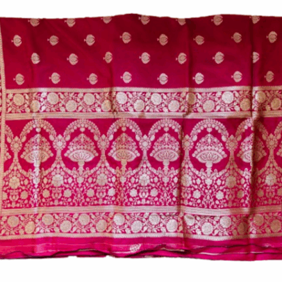 Banarasi Katam Saree dark pink