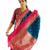 Banarasi Georgette saree- Dark blue with Pink border