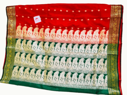Banarasi Booti saree- Red and Green